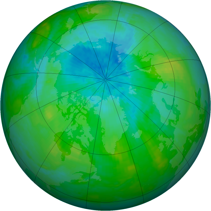 Arctic ozone map for 19 August 2002